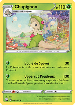 Carte Pokémon Rare Chapignon 004/172 de la série Stars Étincelantes