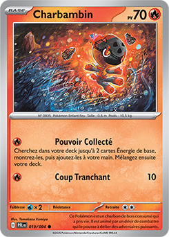 Carte Pokémon Communes Charbambin 19/94 de la série Flammes Fantasmagoriques