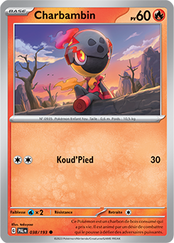 Carte Pokémon Communes Charbambin 038/193 de la série Évolutions à Paldea