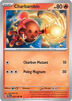 Carte Pokémon Communes Charbambin 039/193 de la série Évolutions à Paldea