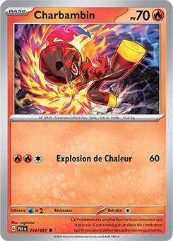 Carte Pokémon Charbambin 14/91 de la série Destinées de Paldea en vente au meilleur prix