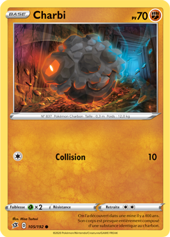 Carte Pokémon Commune Charbi 105/192 de la série Clash des Rebelles