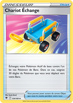 Carte Pokémon Peu commune Chariot Échange 154/189 de la série Astres Radieux