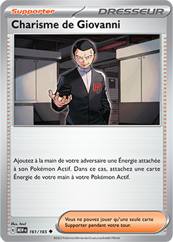 Carte Pokémon Charisme de Giovanni 161/165 de la série 151 en vente au meilleur prix