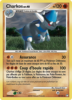 Carte Pokémon Rare Charkos 33/123 de la série Trésors Mystérieux