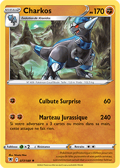 Carte Pokémon Holographique rare Charkos 077/189 de la série Astres Radieux