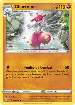Carte Pokémon Peu commune Charmina 100/196 de la série Origine Perdue