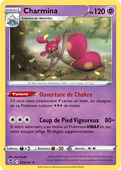 Carte Pokémon Holographique rare Charmina 073/195 de la série Tempête Argentée