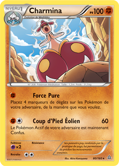 Carte Pokémon Holographique Rare Charmina 80/160 de la série Primo Choc