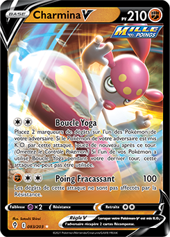 Carte Pokémon Ultra rare V Charmina V 83/203 de la série Évolution Céleste