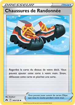 Carte Pokémon Peu commune Chaussures de Randonnée 145/159 de la série Zénith Suprême