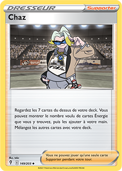 Carte Pokémon Peu commune Chaz 149/203 de la série Évolution Céleste