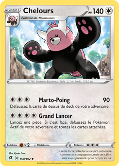 Carte Pokémon Chelours 150/192 de la série Clash des Rebelles en vente au meilleur prix