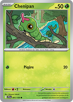 Carte Pokémon Communes Chenipan 1/159 de la série Aventures Ensemble