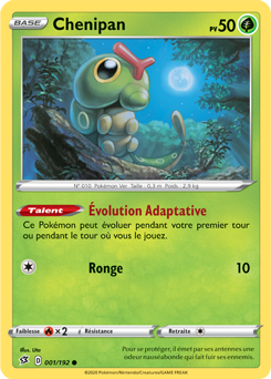 Carte Pokémon Chenipan 1/192 de la série Clash des Rebelles en vente au meilleur prix