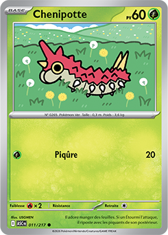 Carte Pokémon Chenipotte 11/217 de la série Héros Transcendants en vente au meilleur prix