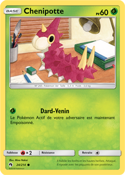 Carte Pokémon Commune Chenipotte 24/214 de la série Tonnerre Perdu