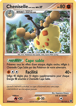 Carte Pokémon Rare Cheniselle Cape Sable 42/132 de la série Merveilles Secrètes
