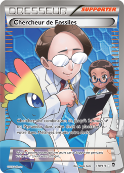 Carte Pokémon Dresseur Full Art Chercheur de Fossiles 110/111 de la série Poings Furieux