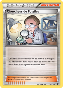 Carte Pokémon Peu commune Chercheur de Fossiles 92/111 de la série Poings Furieux