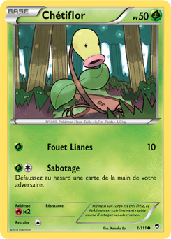 Carte Pokémon Commune Chétiflor 1/111 de la série Poings Furieux