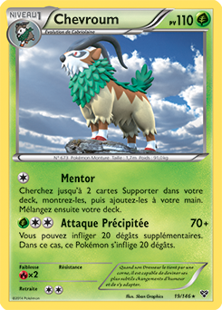 Carte Pokémon Holographique Rare Chevroum 19/146 de la série X&Y
