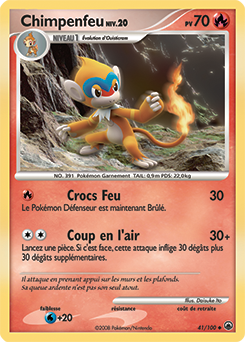 Carte Pokémon Chimpenfeu 41/100 de la série Aube Majestueuse en vente au meilleur prix