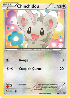 Carte Pokémon Promo Chinchidou BW13 de la série Promos Noir & Blanc