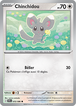 Carte Pokémon Chinchidou 72/86 de la série Chaos Ascendant en vente au meilleur prix