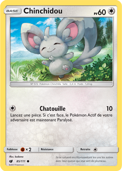 Carte Pokémon Chinchidou 85/111 de la série Invasion Carmin en vente au meilleur prix