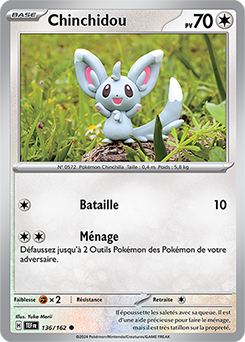Carte Pokémon Chinchidou 136/162 de la série Forces Temporelles en vente au meilleur prix
