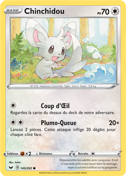 Carte Pokémon Chinchidou 145/202 de la série Épée et Bouclier en vente au meilleur prix