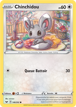 Carte Pokemon Noir et Blanc : Chinchidou 88/114