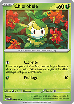 Carte Pokémon Communes Chlorobule 6/86 de la série Foudre Noire