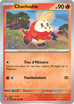 Carte Pokémon Communes Chochodile 035/193 de la série Évolutions à Paldea