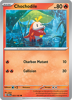 Carte Pokémon Communes Chochodile 23/182 de la série Faille Paradoxe
