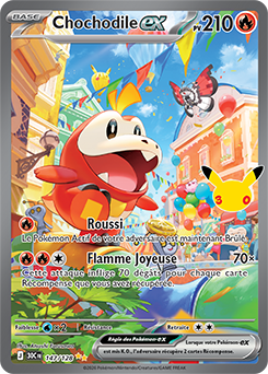 Carte Pokémon Illustration spéciale rare Chochodile ex 147/128 de la série 30e Anniversaire