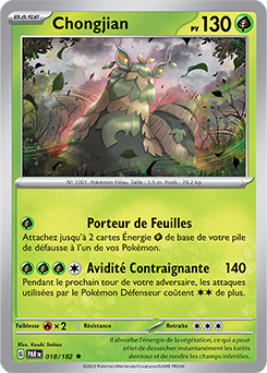 Carte Pokémon Rare Chongjian 18/182 de la série Faille Paradoxe