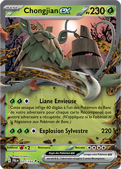 Carte Pokémon Double rare Chongjian ex 027/193 de la série Évolutions à Paldea