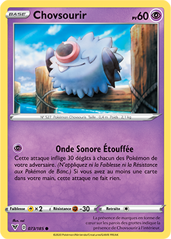 Carte Pokémon Commune Chovsourir 073/185 de la série Voltage Éclatant