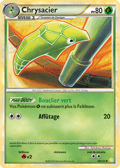 Carte Pokémon Peu commune Chrysacier 46/123 de la série HeartGold SoulSilver