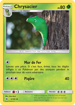 Carte Pokémon Chrysacier 2/149 de la série Soleil & Lune en vente au meilleur prix