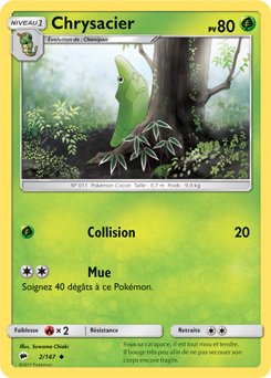 Carte Pokémon Peu commune Chrysacier 2/147 de la série Ombres Ardentes