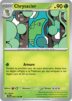 Carte Pokémon Communes Chrysacier 2/159 de la série Aventures Ensemble