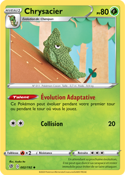 Carte Pokémon Peu commune Chrysacier 2/192 de la série Clash des Rebelles