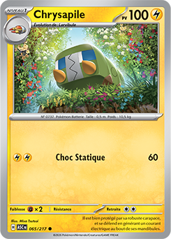 Carte Pokémon Chrysapile 65/217 de la série Héros Transcendants en vente au meilleur prix