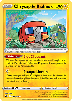 Carte Pokémon Chrysapile Radieux 051/159 de la série Zénith Suprême en vente au meilleur prix