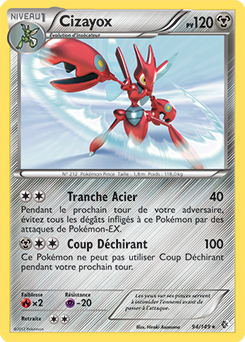 Carte Pokémon Holographique Rare Cizayox 94/149 de la série Frantières Franchies