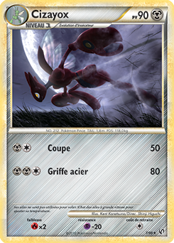 Carte Pokémon Holographique Rare Cizayox 7/90 de la série Indomptable