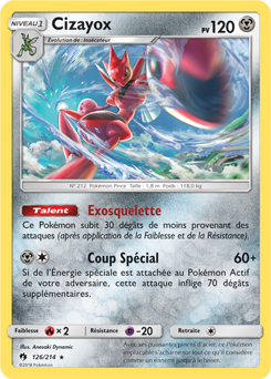 Carte Pokémon Holographique Rare Cizayox 126/214 de la série Tonnerre Perdu